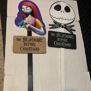 Nightmare Before Christmas Jack & Sally Outdoor  Lawn Decorations Yard Stakes